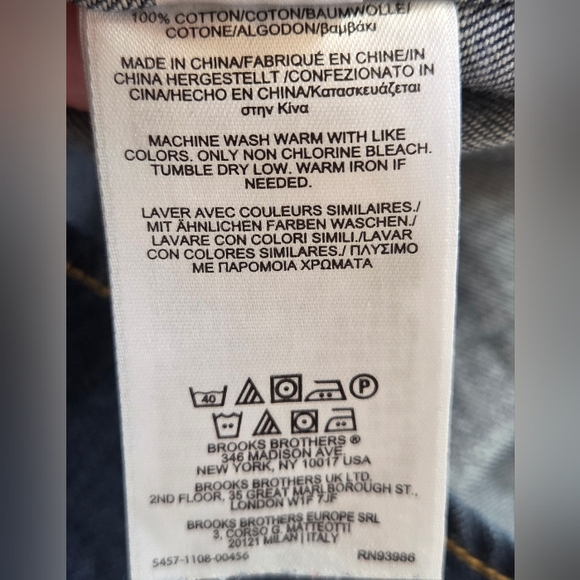 Brooks Brothers Womens Red Fleece Denim Shirt Dress Size 12 100% Cotton - Picture 8 of 12